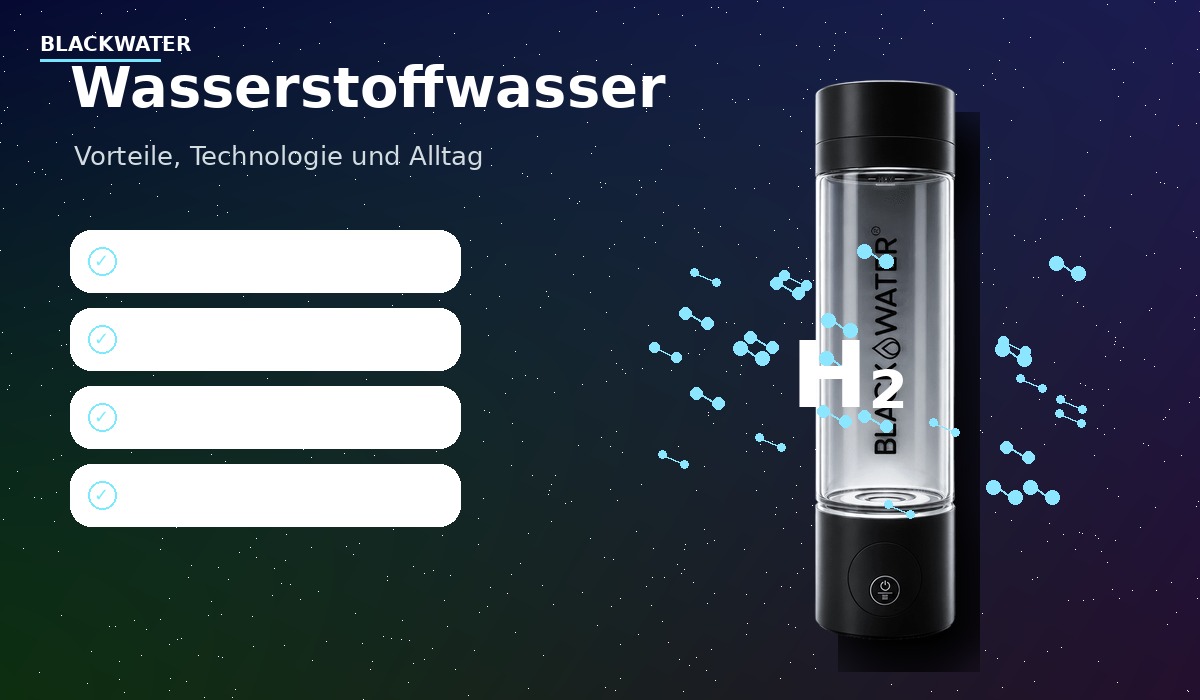 Hydrogenflasche mit Wasserstoffwasser und H2-Mikroblasen Hydrogenflasche mit Wasserstoffwasser und H2-Mikroblasen