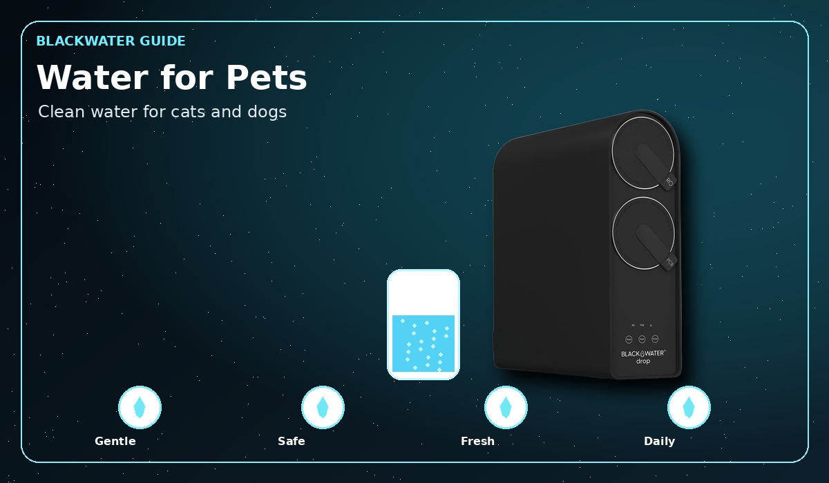 Filtered drinking water for dogs and cats Filtered drinking water for dogs and cats
