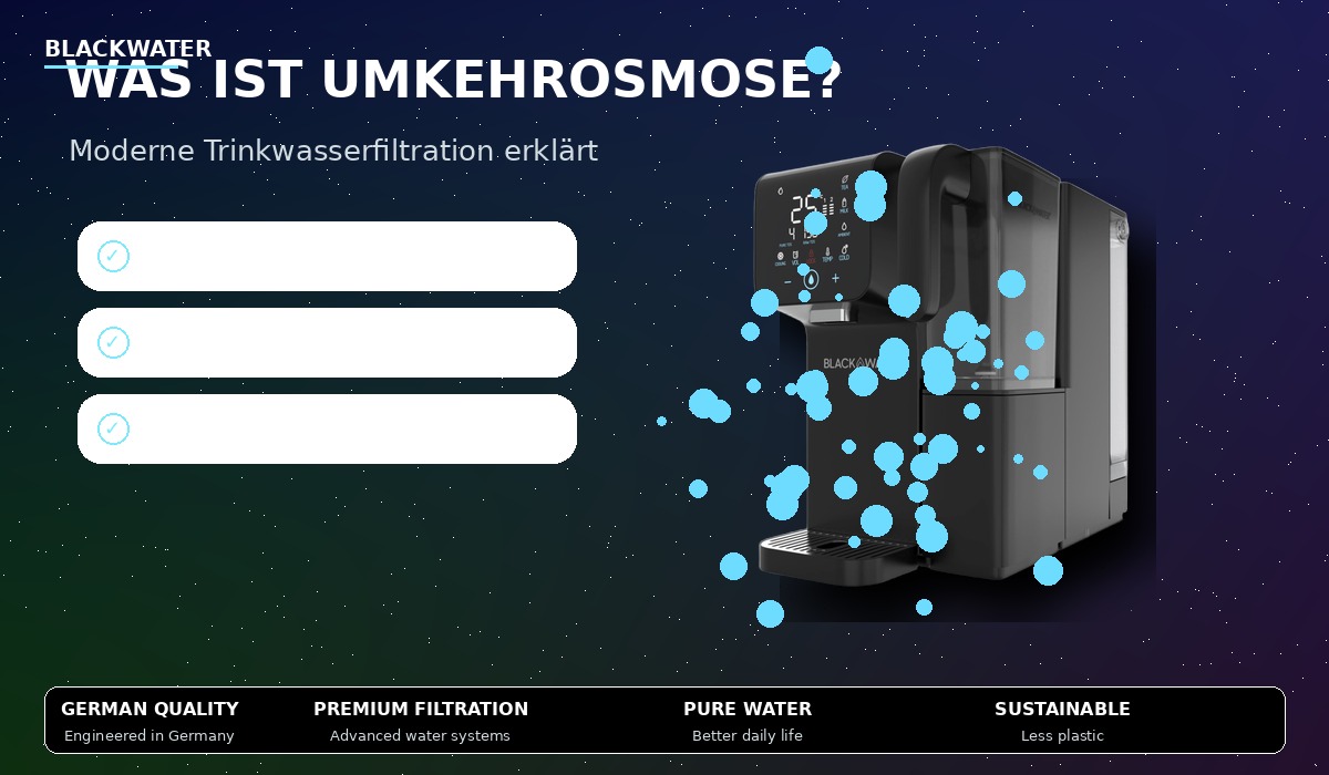 Reines Trinkwasser nach Umkehrosmose-Filtration Reines Trinkwasser nach Umkehrosmose-Filtration