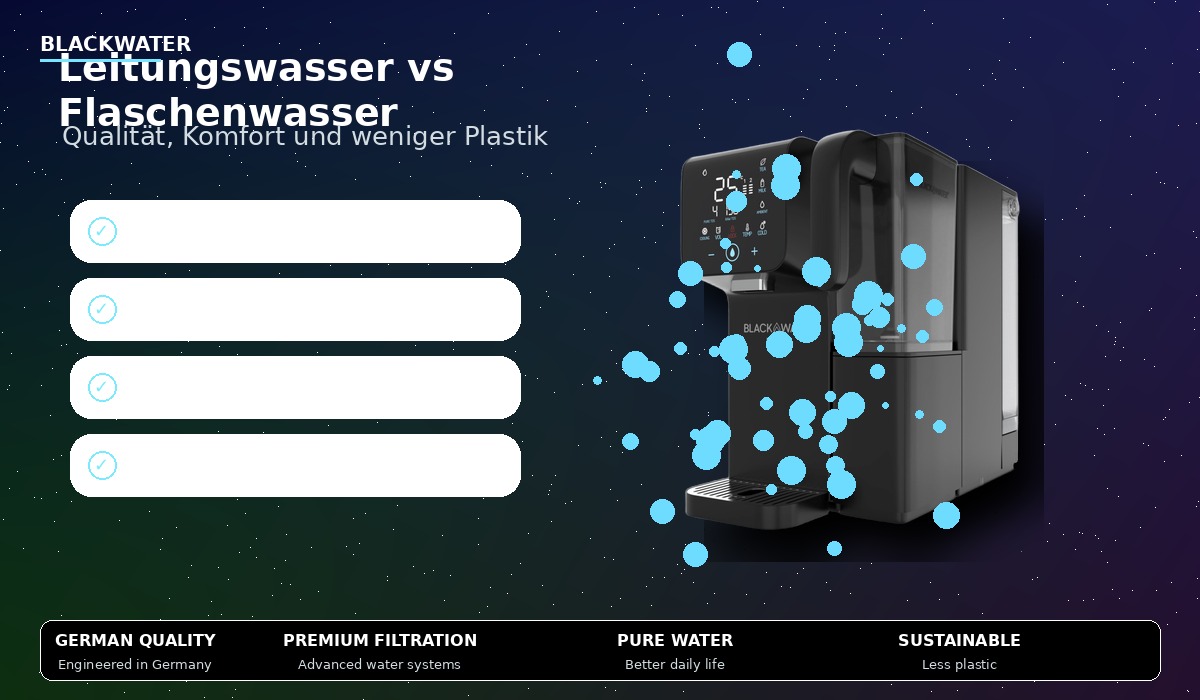Premium Wasserfilter ersetzt Flaschenwasser in der Küche Premium Wasserfilter ersetzt Flaschenwasser in der Küche